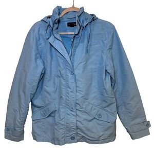 Lands' End Jacket‎ Blue Medium Hooded Casual Outdoor Windbreaker Spring Fall